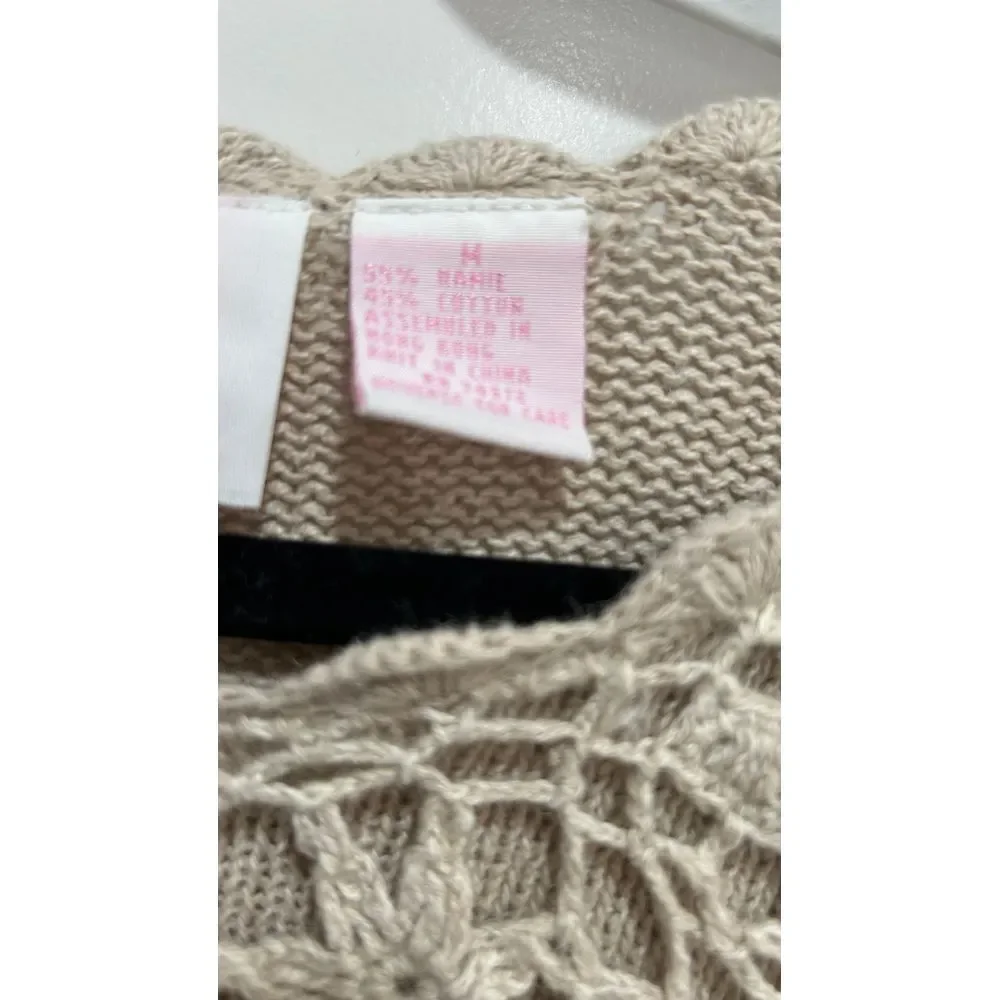 Y2K Vtg 90s Dana Scott Medium Crochet‎ Sweater Long Sleeve Hippie Granny - Picture 5 of 9